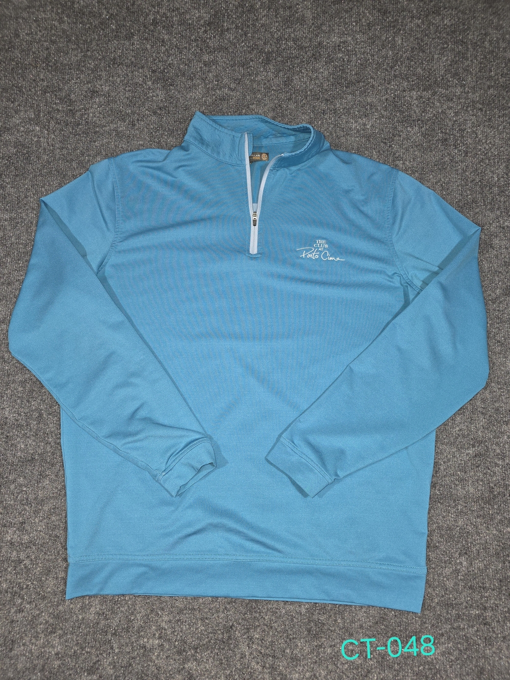Peter Millar Perth Performance 1/4 Zip Pullover Mens L Blue Golf Porto Cima